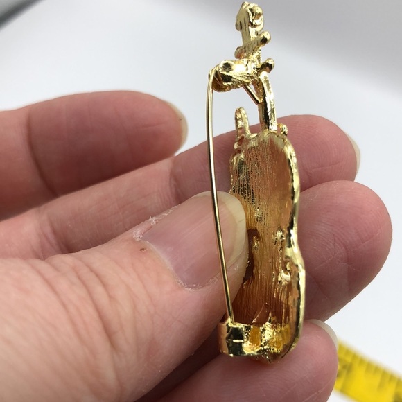 Violin Cello String Instrument with Butterfly Pin Brooch - Picture 10 of 12